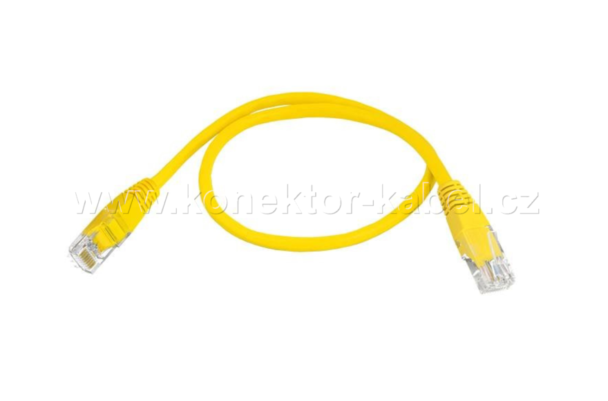 UTP CAT.6 - RJ-45 patch, přímý, 0,5 m, žlutý