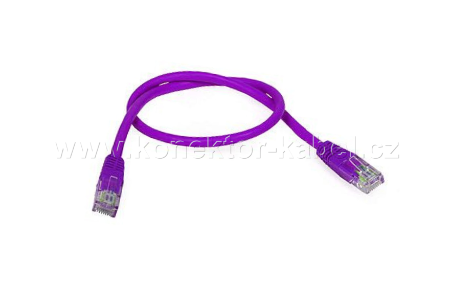 UTP CAT.6 - RJ-45 patch, přímý, 0,5 m, fialový