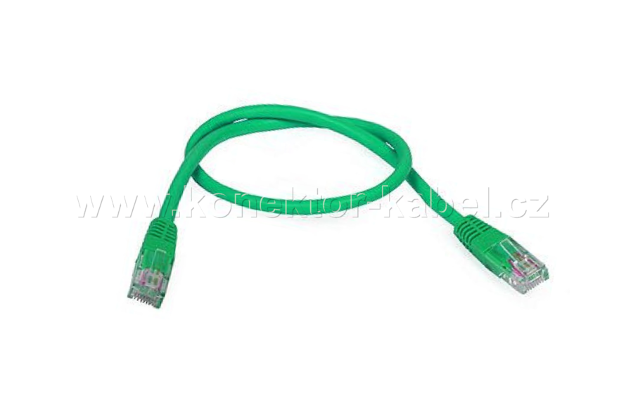 UTP CAT.6 - RJ-45 patch, přímý, 0,5 m, zelený