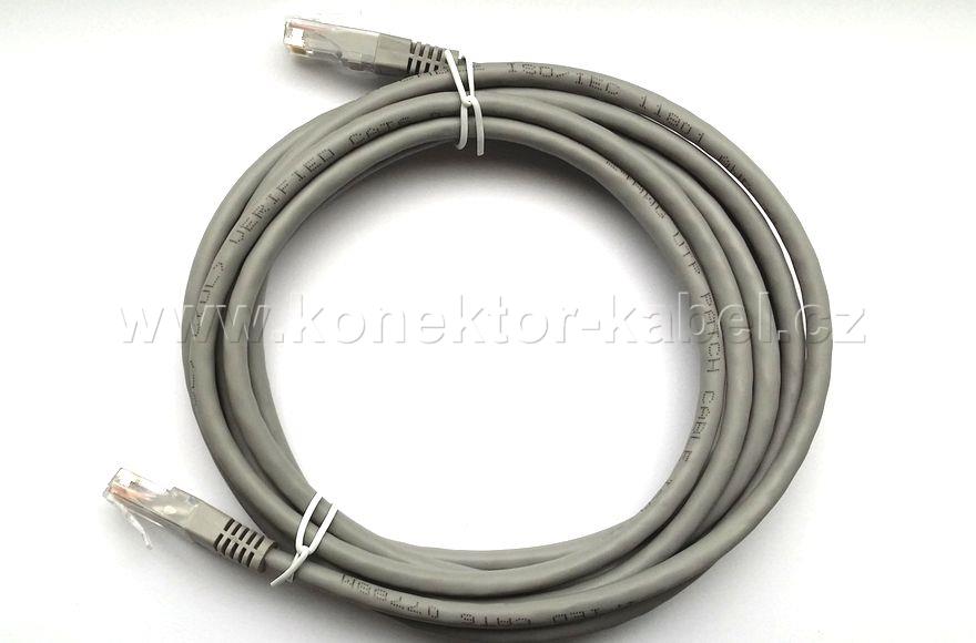 UTP CAT.6 - RJ-45 patch, přímý, 3 m, šedý