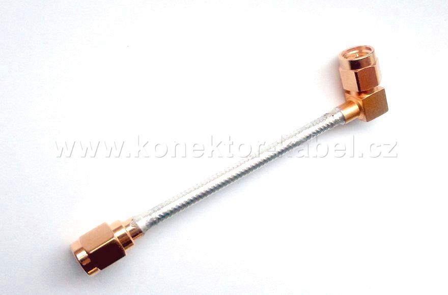 SMA/M 90° - RG402 flex (0,2 m) - SMA/M, ROS.