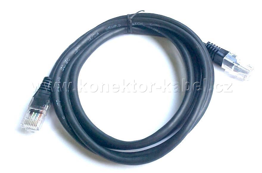 UTP CAT.5E- RJ-45 patch, přímý, 1,5 m, černý