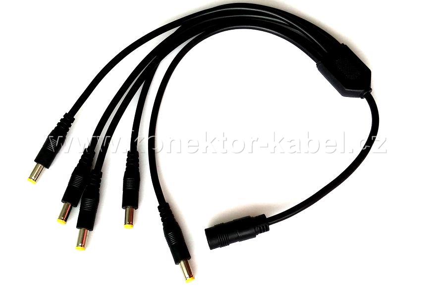 Kabel napájecí DC, rozb., 5 x Male 5,5 x 2,1 mm