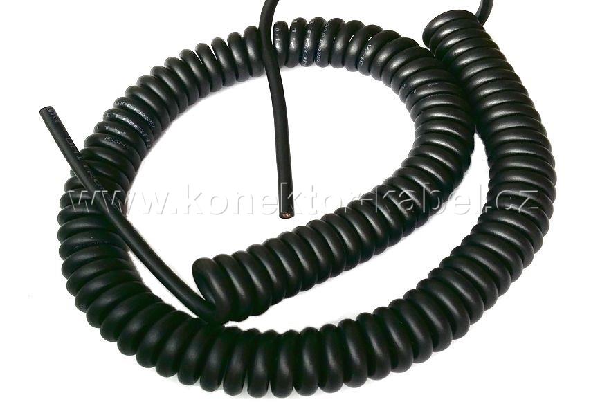 Kabel spirálový 4x0,14mm2, PUR, černý, 0,5 m, LAPP